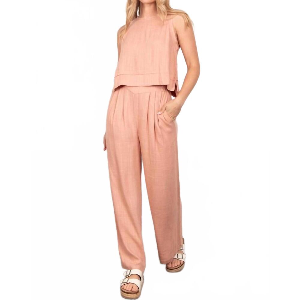 NEW PINE APPAREL breezy matching pant set in pink